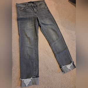 Liverpool Women's Gray Washed Ankle Jeans